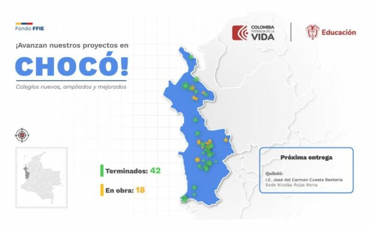 El FFIE tiene garantizados los recursos para la terminación de otros tres colegios en el Chocó.