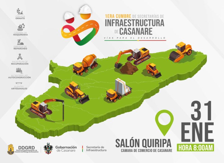 Este miércoles 31 de enero de se llevará a cabo la primera Cumbre de secretarías de Infraestructura de Casanare