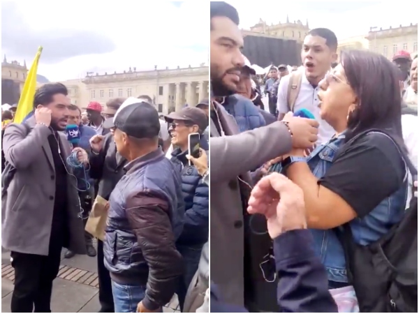 Periodista increpado por manifestantes en Bogotá tuvo que retirarse, “lárguese de aquí”