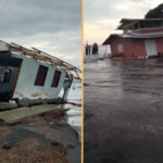 Viviendas colapsadas, embarcaciones perdidas en las veredas Amarales y Mulatos del municipio de La Tola, en el departamento de Nariño.