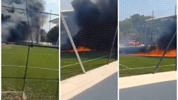 «Qué se queme todo»: Celador prende fuego a cancha en protesta por falta de pago en Atlántico