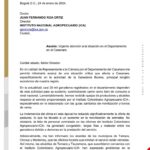 Representante Archila reitera urgente llamado al ICA por crisis pecuaria en Casanare