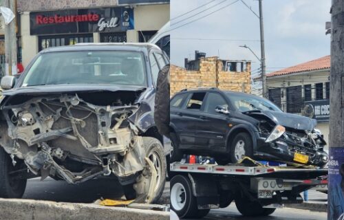 Accidente en Mosquera: Conductor presuntamente ebrio choca varios vehículos en zona de parqueo