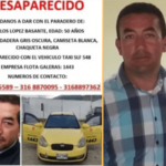 La familia del taxista Carlos Lopez Basante lo busca, fue visto por última vez en el sector de Chapal en Pasto.