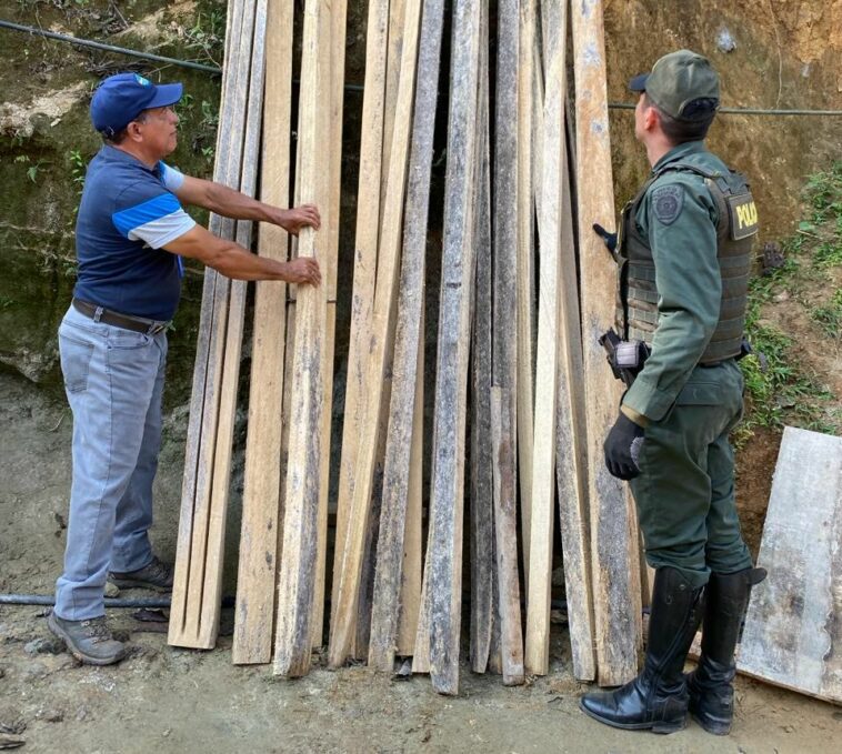 Corpamag y Policía Metropolitana incautaron más de tres metros cúbicos de madera aserrada