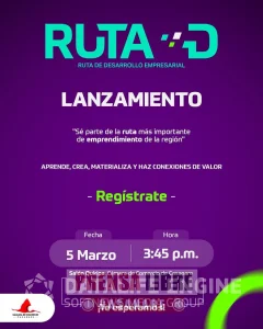 Hoy es el lanzamiento de la Ruta de Desarrollo Empresarial