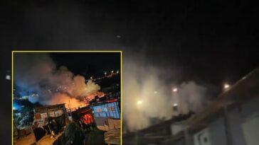 Las llamas despertaron a los habitantes de la localidad de Santa Fe en Bogotá