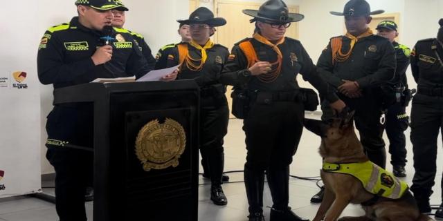 Le rindieron homenaje a ‘Titán’, el canino antinarcóticos de la Policía Tolima