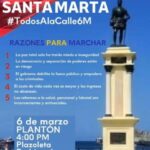 Santa Marta se une a la marcha nacional de este 6 de Marzo