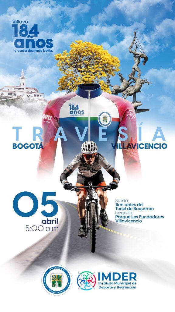 Travesía ciclística, viernes, 5 de abril, Bogotá – Villavicencio