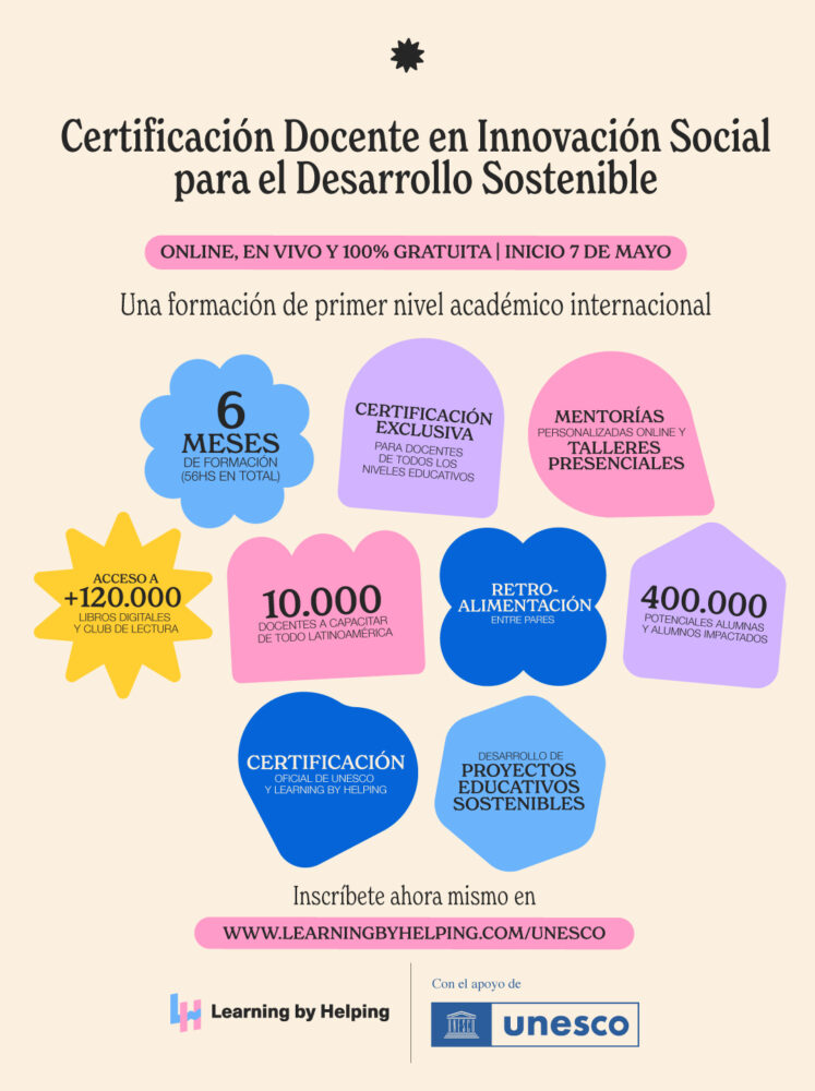 UNESCO Y Learning By Helping Lanzan Una Certificación Docente Gratuita Para Construir Un Mundo Más Sostenible