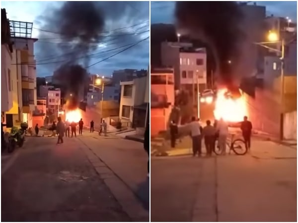 Les quemaron el carro a sujetos que al parecer habrían cometido un hurto en Ipiales