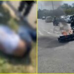 Los presuntos ladrones fueron acorralados por la comunidad, fueron brutalmente golpeados y quemaron sus motocicletas.