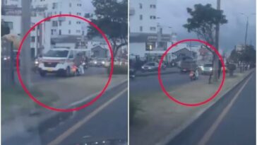 Motociclista en contravía en Pasto casi choca con otros vehículos y hasta con uno de la Policía