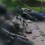 Aparatoso accidente entre dos motocicletas en la vía Zipaquirá-Tocancipá deja un fallecido y un herido grave