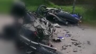 Aparatoso accidente entre dos motocicletas en la vía Zipaquirá-Tocancipá deja un fallecido y un herido grave