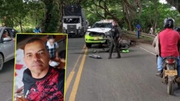 El docente, identificado como James Guzmán Lenis, circulaba en una motocicleta cuando chocó con el vehículo policial.