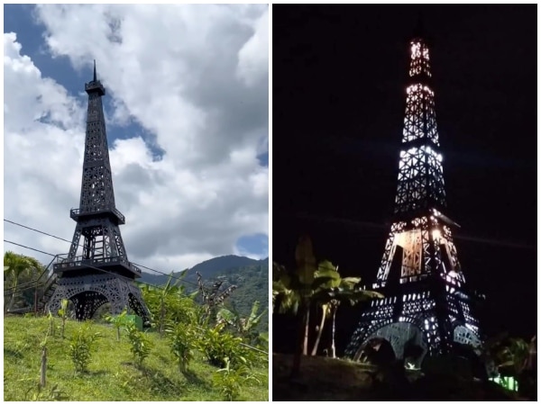 Réplica de la Torre Eiffel en el Valle del Cauca;  una finca ecoturística con una variedad de actividades recreativas