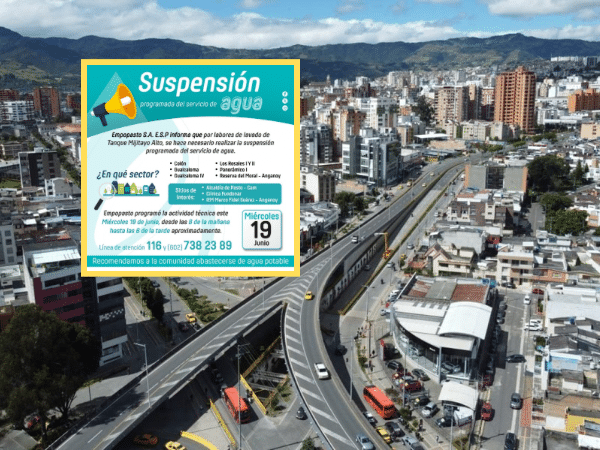 Suspensión del servicio de agua en Pasto.