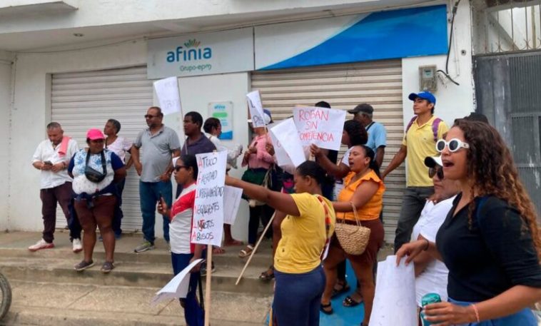 Protesta contra Afinia en San Bernardo del Viento