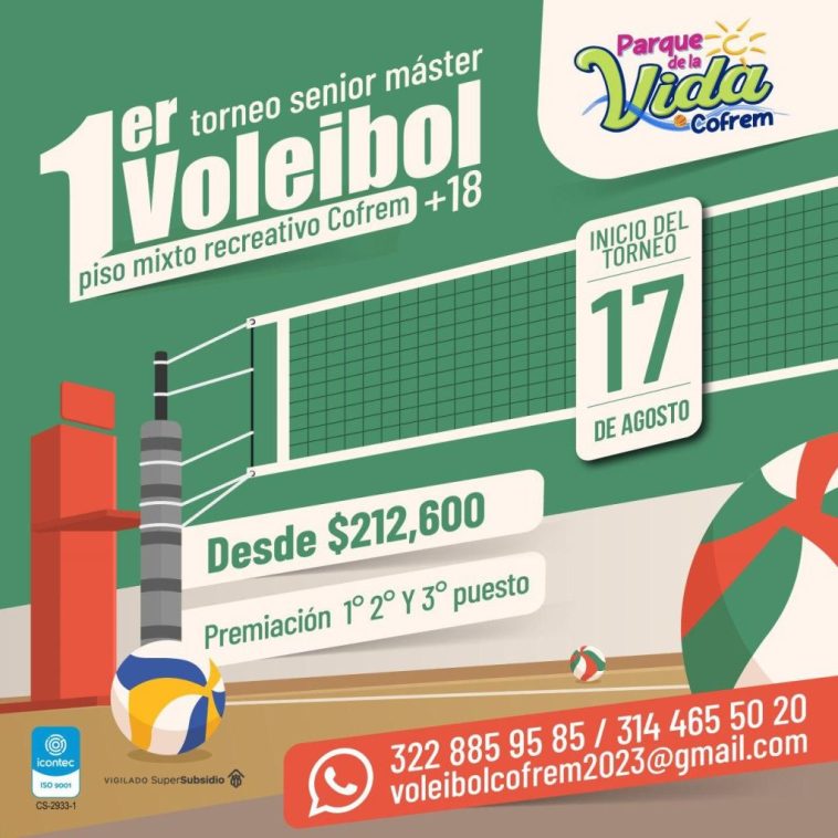 Cofrem convoca a participar en el primer torneo senior master de voleibol