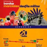 Desfile militar y exhibición de orquestas de la paz, este 20 de julio, en Palmira