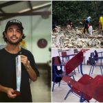 El marinero que recoge plástico en las playas de Buenaventura y lo convierte en pupitres para escuelas