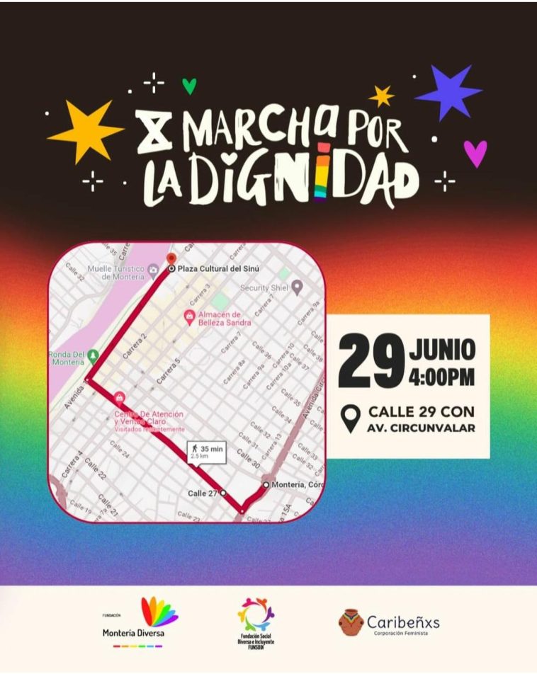 Este el recorrido que tendrá la ‘Marcha por la Dignidad’ en Montería