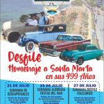 Santa Marta se engalana con el desfile de carros clásicos en homenaje a Santa Marta