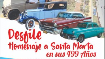 Santa Marta se engalana con el desfile de carros clásicos en homenaje a Santa Marta