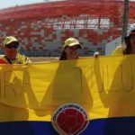 Los aficionados de Colombia en Saransk