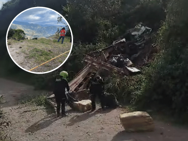Camión que cayó al abismo sobre la vía Pasto-Ipiales estaba cargado con estupefacientes