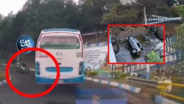 Carro colisionó contra un bus y terminó cayendo a un río, en Nariño
