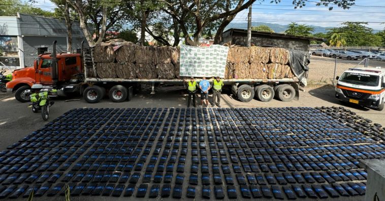 En La Dorada incautaron 728 kilos de marihuana que iban transportados en una tractomula