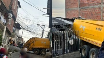 “Los niños se salvaron”: Miedo que genera un vehículo recolector de basura incrustado en una casa, en Yumbo