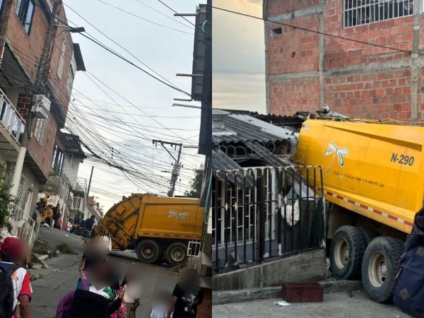 “Los niños se salvaron”: Miedo que genera un vehículo recolector de basura incrustado en una casa, en Yumbo