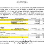 Certificado expedido por el Club Deportivo Meta H&H