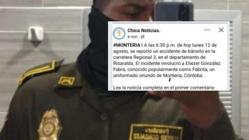 Noticia de accidente de patrullero monteriano en Risaralda es falsa