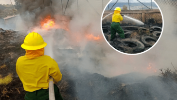 «Quema intencional de llantas» casi incendia una vivienda en Pasto