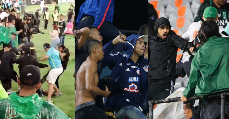 Cinco videos impactantes de batalla entre hinchas del Nacional y Junior