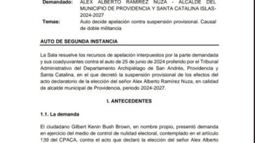 Consejo de Estado revocó la suspensión provisional que pesaba sobre el alcalde de Providencia Alex Ramírez