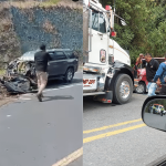 Dos accidentes de tránsito en la salida al sur y oriente de Pasto: una volqueta camión van y camioneta involucrados