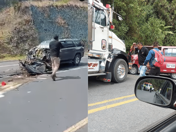 Dos accidentes de tránsito en la salida al sur y oriente de Pasto: una volqueta camión van y camioneta involucrados