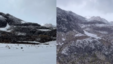 En imágenes: Volcán Nevado del Ruiz sorprende a lugareños y turistas con nueva nevada