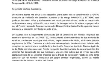 El Ministerio Público manifestó la grave situación e hizo un llamado de atención a la institucionalidad.