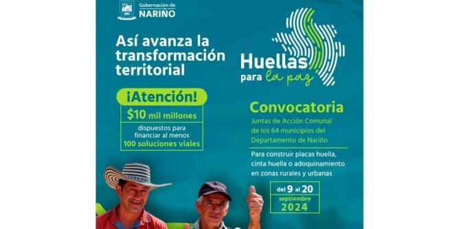 Gobernación de Nariño lanza el programa “Huellas para la Paz” con $10.000 millones para infraestructura vial