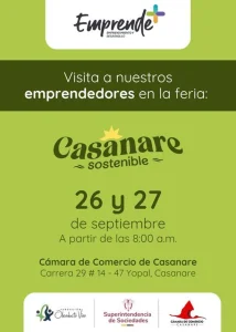 Hoy mañana en Yopal muestra Empresarial para la Promoción de Empresas en reactivación