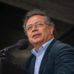 Presidente Gustavo Petro en un discurso en la Plaza de Bolívar