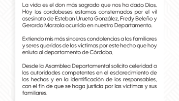 Comunicado Carolina Zapata caso Esteban Urueta