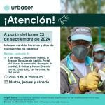 Urbaser anuncia nuevos horarios del servicio de recolección